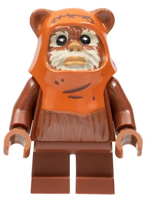 Wicket (Ewok) - Printed Dark Orange Hood with Wrinkles
