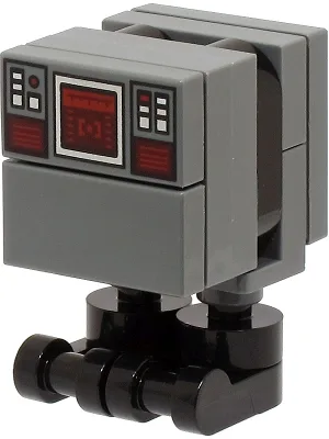 Gonk Droid (GNK Power Droid) - Dark Bluish Gray Body with Dark Red Control Panel, Black Feet