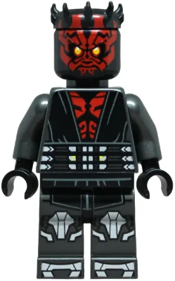 Darth Maul - Jambes imprimées avec armure argentée, yeux sans pupilles noires