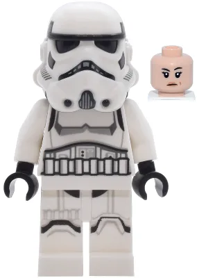 Imperial Stormtrooper - Female, Dual Molded Helmet with Light Bluish Gray Panels on Back, Shoulder Belts, Light Nougat Head