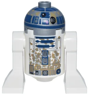 Astromech-Droide R2-D2 – Schmutzflecken auf Vorder- und Rückseite, keine Schmutzflecken auf den oberen Paneelen