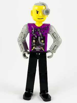Technic-figuur Cyber Person, zwarte benen, mechanische armen, geel hoofd, cyborg-oogstuk (4114402)
