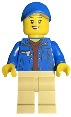 LEGO Delivery Truck Driver - Blue Jacket and Cap, Tan Legs
