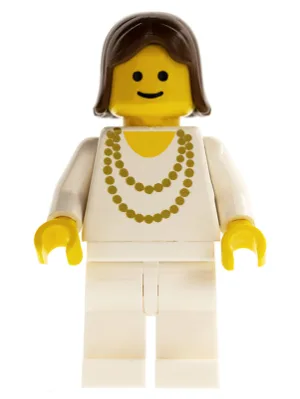 Gouden halsketting - Witte benen, bruin vrouwenhaar
