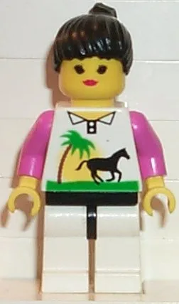 Paard en palm - Witte benen, zwarte paardenstaart, zwarte heupen
