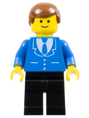 Suit with 3 Buttons Blue - Black Legs, Brown Male Hair