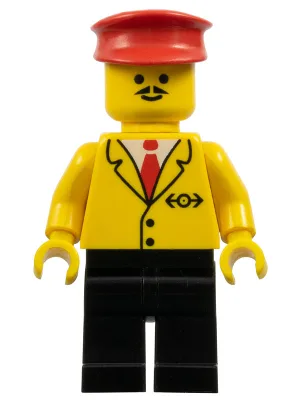 Employé des chemins de fer n° 5, jambes noires, chapeau rouge