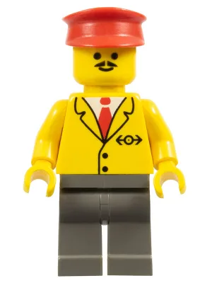 Employé des chemins de fer n° 5, jambes gris foncé, chapeau rouge