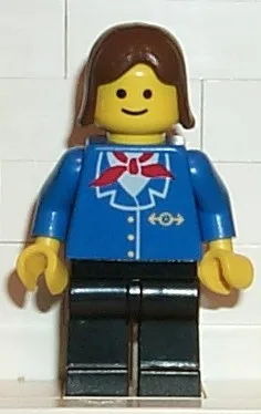 Spoorwegmedewerkster, bruin haar
