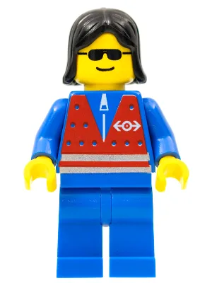 Red Vest and Zipper - Blue Legs, Black Female Hair