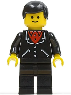Costume noir à 3 boutons - Jambes noires, cheveux noirs (homme)