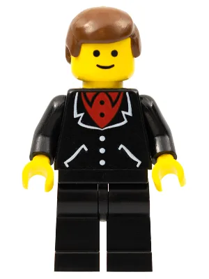Suit with 3 Buttons Black - Black Legs, Brown Male Hair