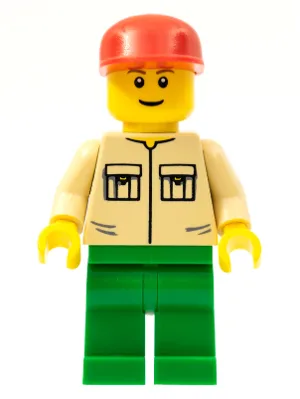 Shirt with 2 Pockets No Collar, Green Legs, Red Cap