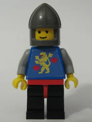 Kasteelwachter, Leeuw met Harten, Zwarte Poten, Donkergrijze Kinbeschermer (Romp met Stickers)