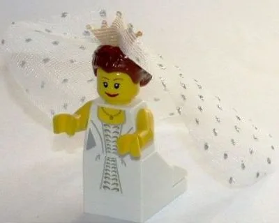 Braut mit Tiara, Schleier und Schleppe
