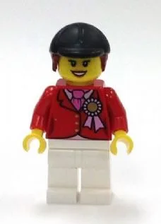 Red Riding Jacket with Award Ribbon, White Legs, Black Riding Helmet