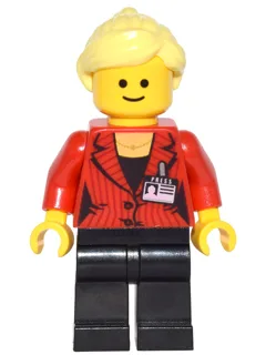 Press Woman / Reporter - Bright Light Yellow Hair Female Ponytail