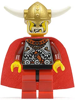 Viking rode schaakkoning - Hoorns vastgelijmd aan helm