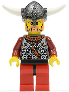 Viking rode schaakpion - Hoorns vastgelijmd aan helm