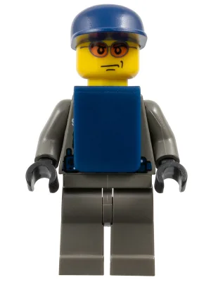 Police - Security Guard, Dark Gray Legs, Dark Blue Cap, Dark Blue Vest