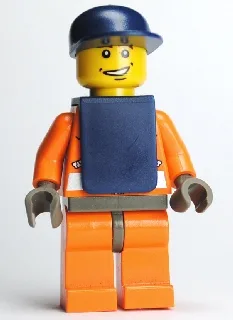 Garde côtière mondiale, veste orange à fermeture éclair, casquette bleu foncé, gilet bleu foncé
