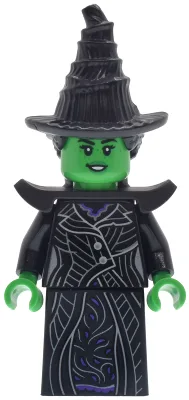 Elphaba - Minifiguur, zwarte jas over jurk, hoed, schoudervullingen