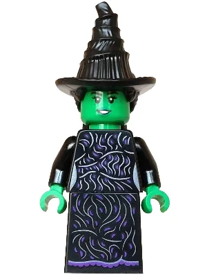 Elphaba – Minifigur, schwarzes Kleid, Hut