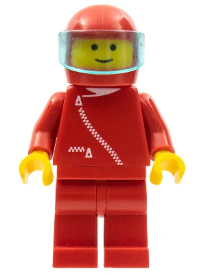 Jacke mit Reißverschluss – Rot, rote Beine, roter Helm, transparent-hellblaues Visier