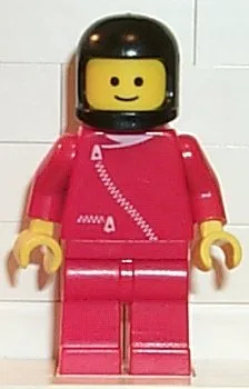 Jas met ritssluiting - Rood, rode broekspijpen, zwarte klassieke helm