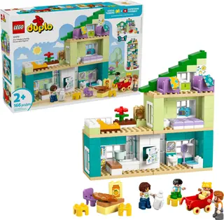 Maison familiale moderne 3 en 1 avec figurines