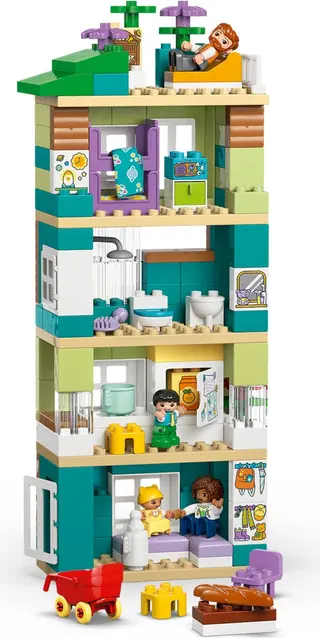 Maison familiale moderne 3 en 1 avec figurines