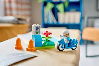 Blaues Polizeimotorrad