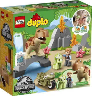 T. rex und Triceratops Dinosaurier-Ausbruch
