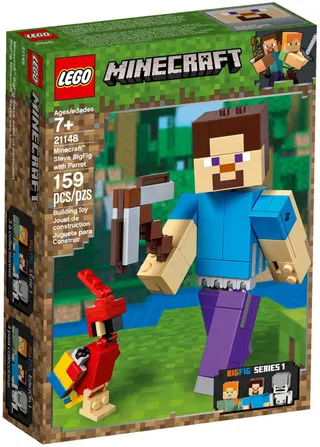 Minecraft Steve BigFig mit Papagei