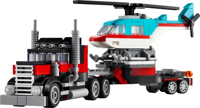 Pritschenwagen mit Hubschrauber