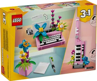 Machine à écrire à fleurs