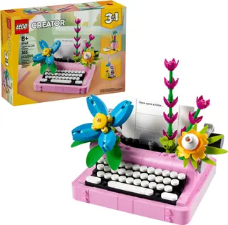 Machine à écrire à fleurs