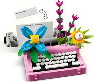Machine à écrire à fleurs
