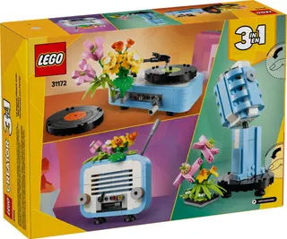 Platenspeler met bloemen