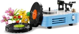 Platenspeler met bloemen
