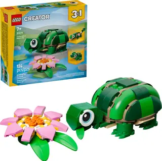 Schildkröte mit einer Seerose