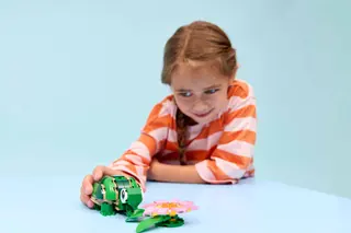 Schildkröte mit einer Seerose