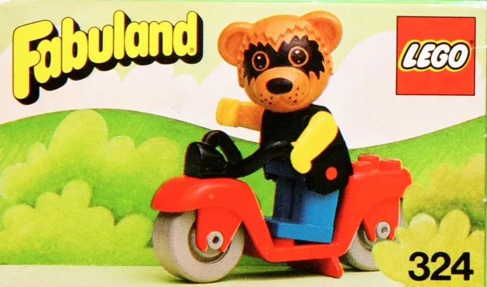 Ricky Racoon sur son scooter