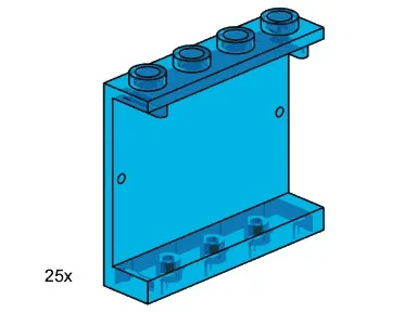 1x3x4 Wandelement Transparent Blau
