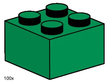 2x2 Dunkelgrüne Steine