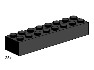2x8 schwarze Ziegelsteine