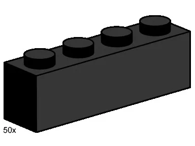 Briques noires 1x4