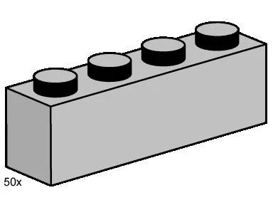 1x4 Hellgraue Steine