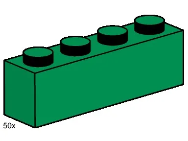 Briques vert foncé 1x4