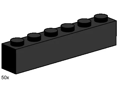 1x6 Schwarze Steine